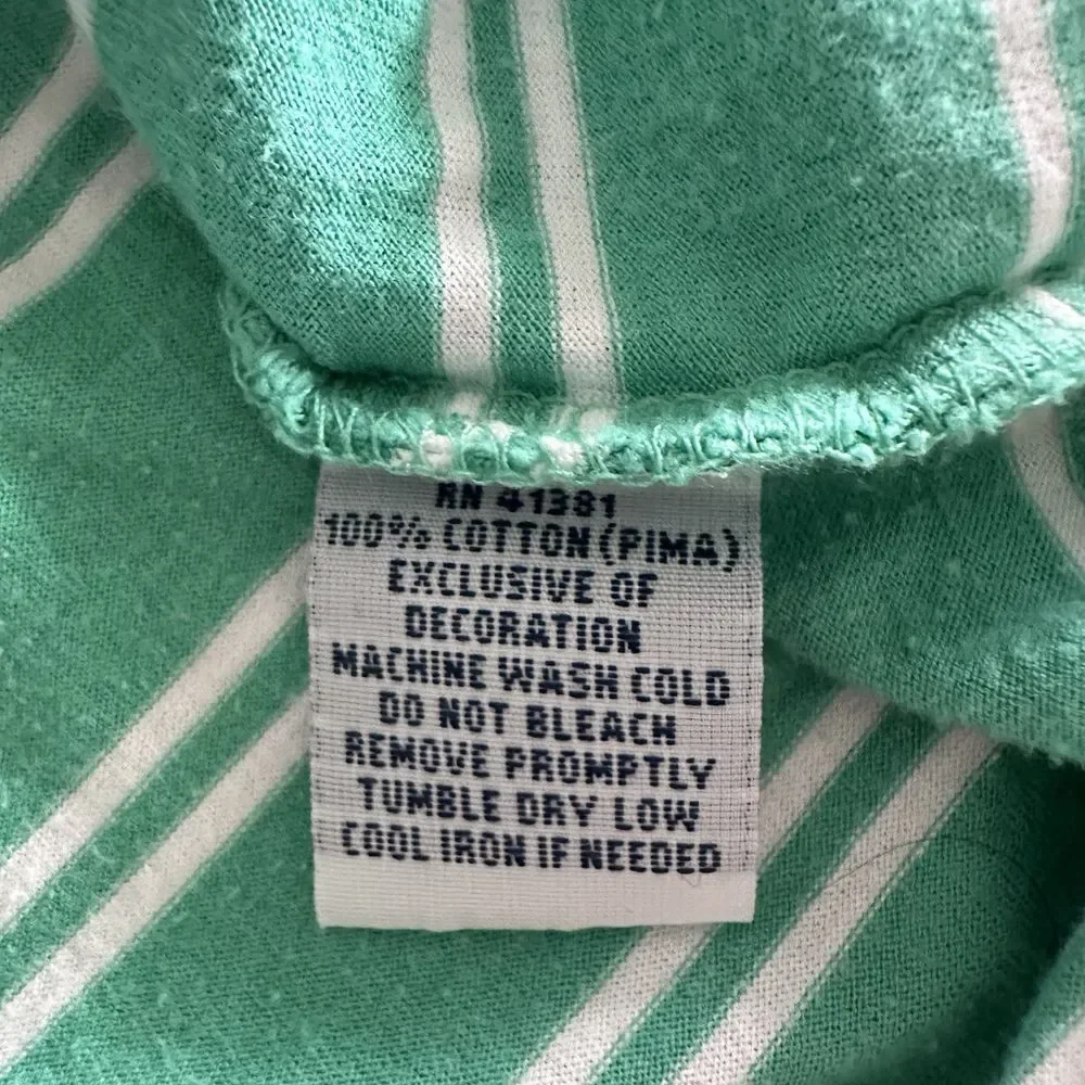 Polo Golf Ralph Lauren Shirt Mens L Green Stripe Vintage Lisle Coastal Pinehurst
